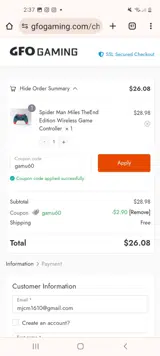 gamu60 coupon verification screenshot