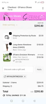 Myvalentine2026 coupon verification screenshot