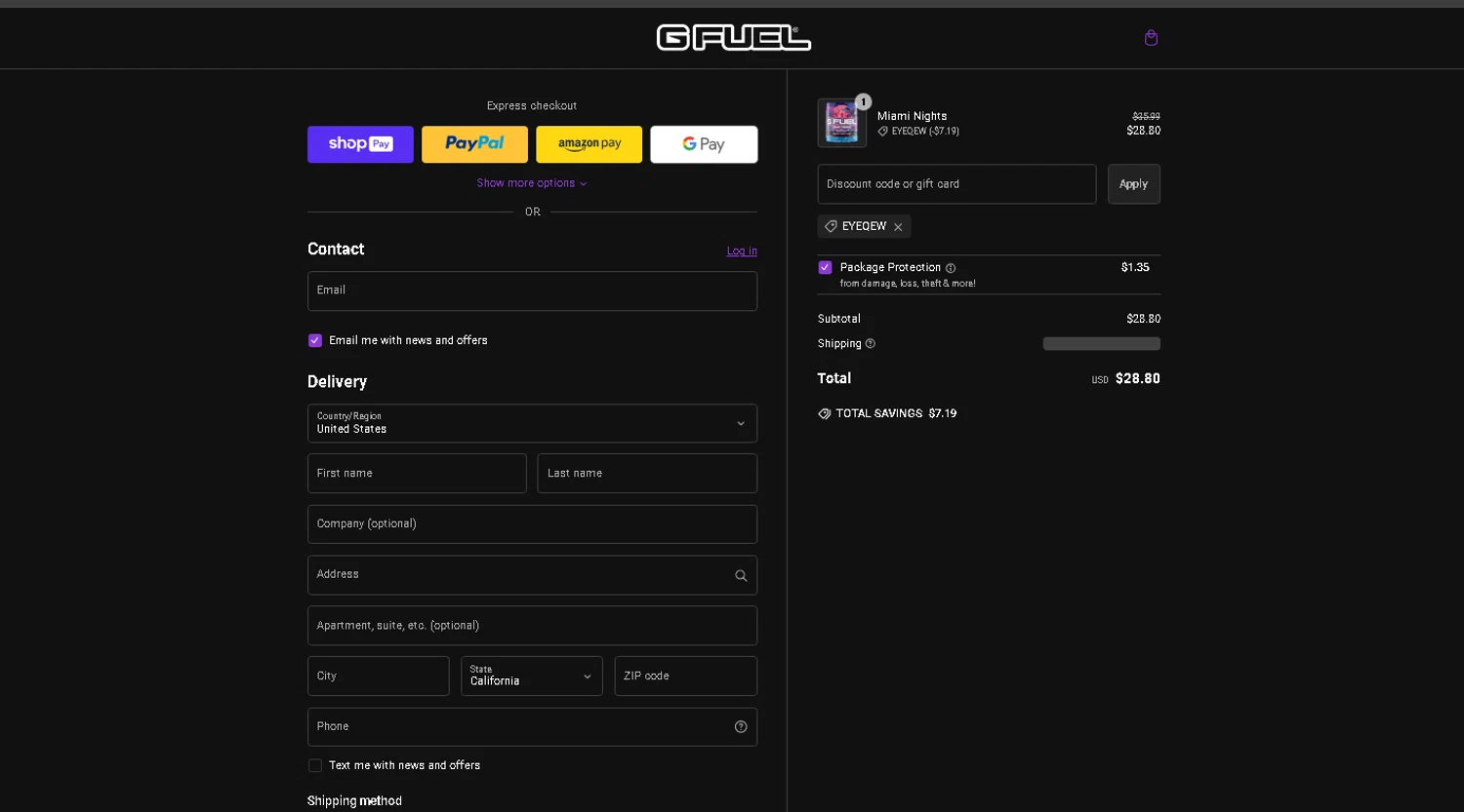 how to use G Fuel coupons