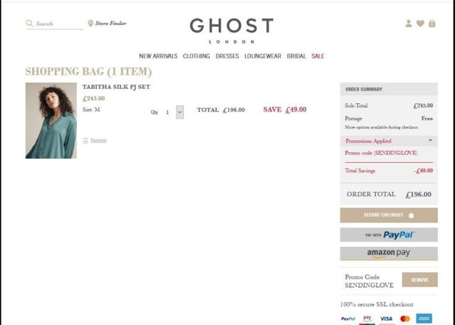 Ghost checkout page showing Ghost discount code box | Screenshot taken by SimplyCodes community member on Feb 12, 2021