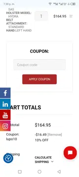 LUPO10 coupon verification screenshot