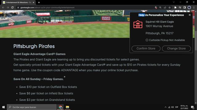 Giant Eagle checkout page showing Giant Eagle promo code box | Screenshot taken by SimplyCodes community member on Jul 22, 2022