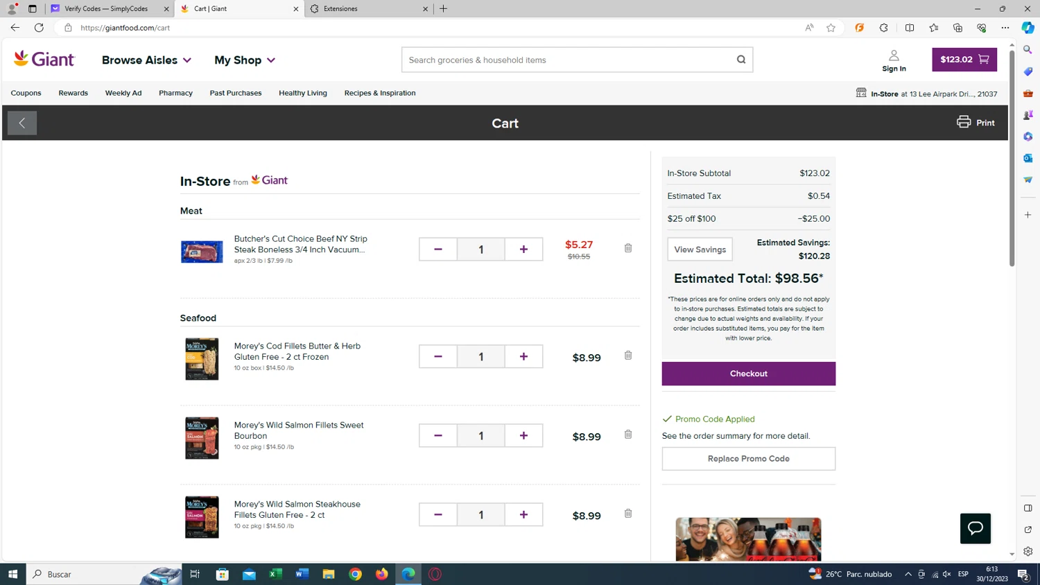 where to use Giant promo code box