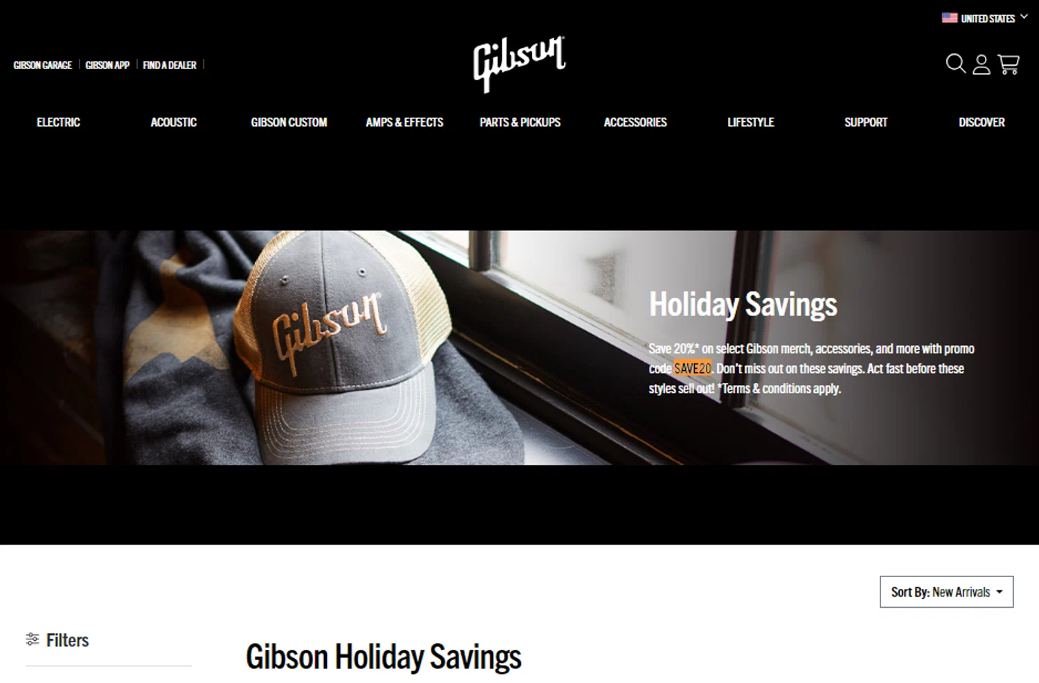 Gibson checkout page showing Gibson promo code box | Screenshot taken by SimplyCodes community member on Nov 21, 2024