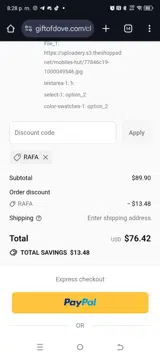 RAFA coupon verification screenshot