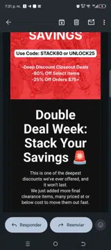 UNLOCK25 coupon verification screenshot