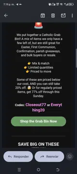 Closeout77 coupon verification screenshot