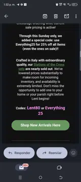 Lent80 coupon verification screenshot