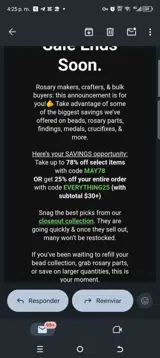 EVERYTHING25 coupon verification screenshot