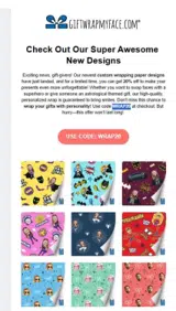 WRAP20 coupon verification screenshot