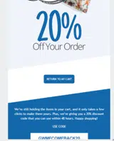 GWMFCOMEBACK20 coupon verification screenshot