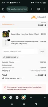 KRISSYGROWS coupon verification screenshot