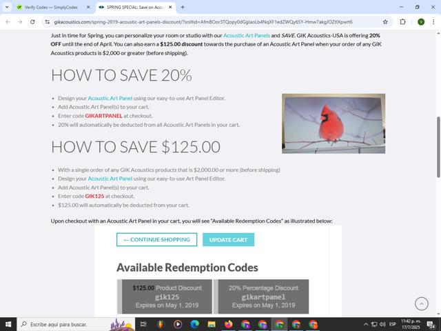 GIK Acoustics checkout page showing GIK Acoustics promo code box | Screenshot taken by SimplyCodes community member on Jul 18, 2025