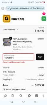 TICKLEPB5 coupon verification screenshot