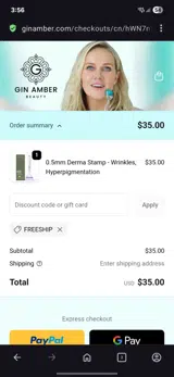 Gin Amber coupon verification screenshot