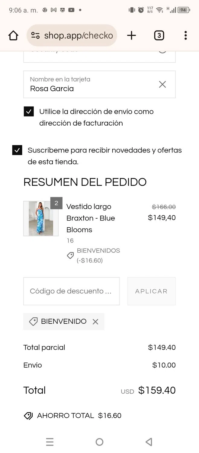 Gingham and Heels discount code screenshot showing code WELCOME applied at Gingham and Heels checkout page. Uploaded by SimplyCodes community member 220919 on Feb 2, 2025
