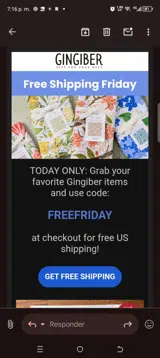 Gingiber coupon verification screenshot