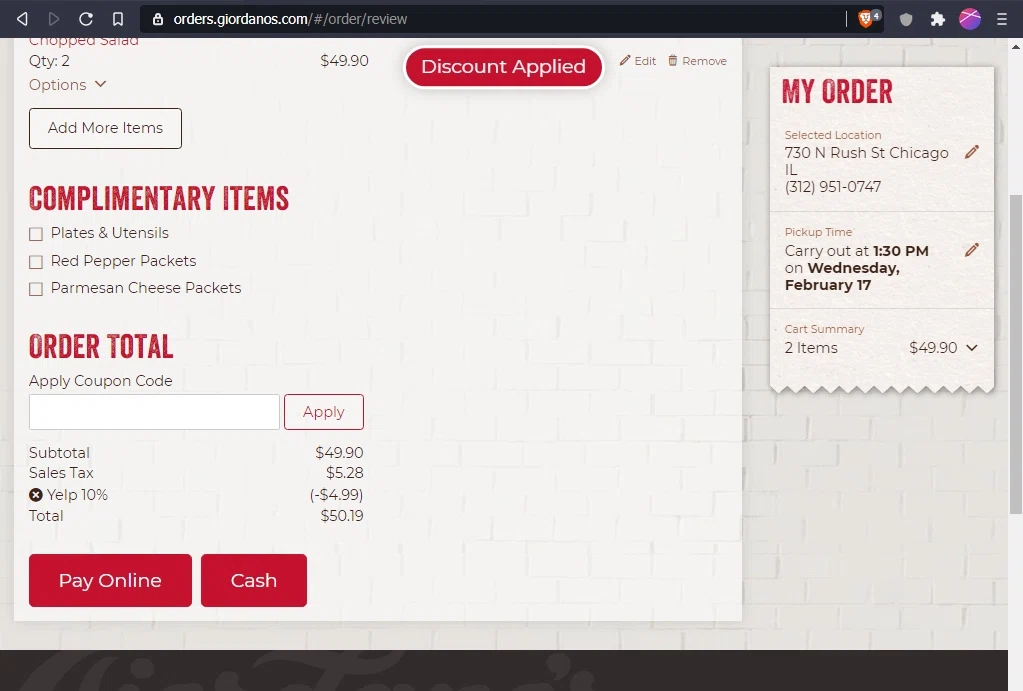 Giordano's Coupon Codes - 10% Off | September 2024