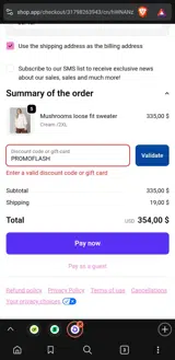 Girl Crush Gang coupon verification screenshot