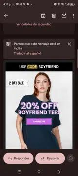 Boyfriend coupon verification screenshot
