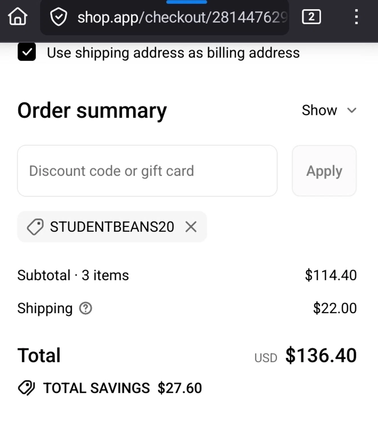 Girl In Mind promo code screenshot showing code Studentbeans20 applied at Girl In Mind checkout page. Uploaded by SimplyCodes community member Sukuna_ on Jul 12, 2025