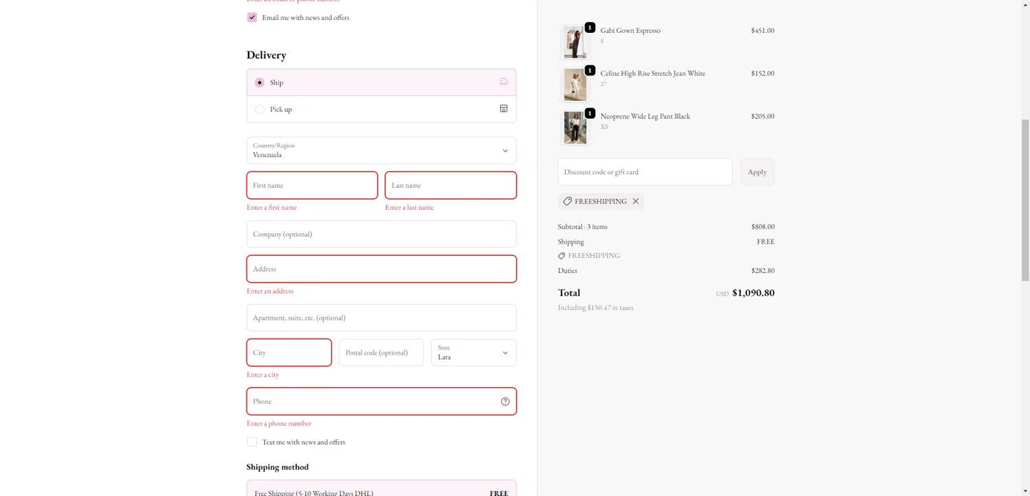Girls With Gems promo code screenshot showing code FREESHIPPING applied at Girls With Gems checkout page. Uploaded by SimplyCodes community member CodeGuardian5312 on Nov 7, 2025