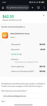 GitMind coupon verification screenshot