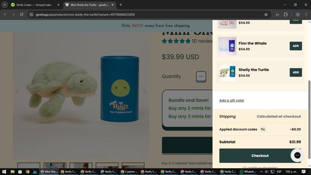 givehugz checkout page showing givehugz discount code box | Screenshot taken by SimplyCodes community member on Apr 2, 2025