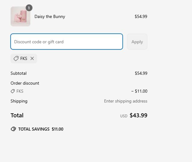 givehugz checkout page showing givehugz discount code box | Screenshot taken by SimplyCodes community member on Apr 20, 2025