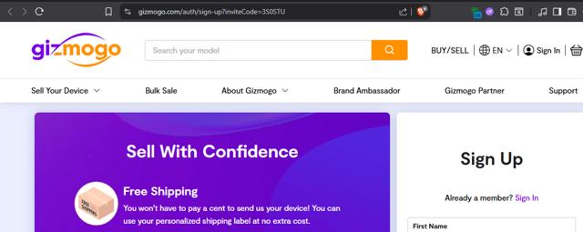 Gizmogo checkout page showing Gizmogo promo code box | Screenshot taken by SimplyCodes community member on Jul 14, 2025