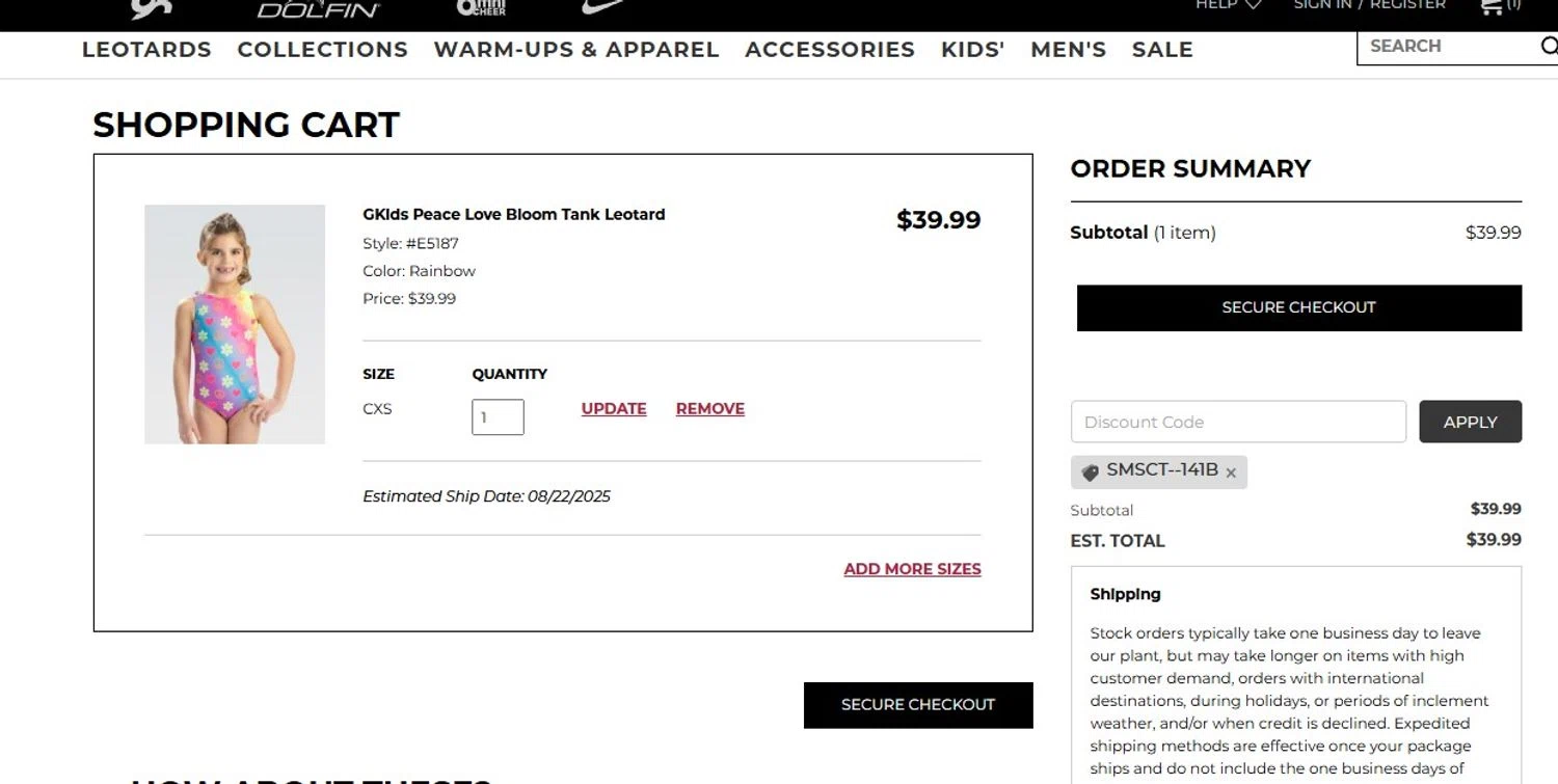 GK Elite discount code screenshot showing code SMSCT--141B applied at GK Elite checkout page. Uploaded by SimplyCodes community member Olorinnnnn on Aug 20, 2025