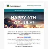 Glacier National Park Conservancy coupon verification screenshot