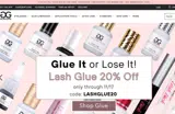 LASHGLUE20 coupon verification screenshot
