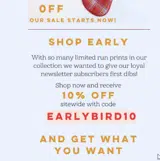 earlybird10 coupon verification screenshot