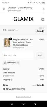 SHOPPING coupon verification screenshot
