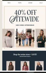 sitewide40 coupon verification screenshot
