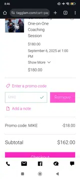MIKE coupon verification screenshot