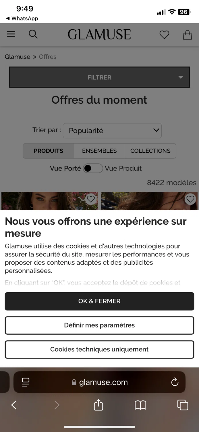 Glamuse promo code screenshot showing code EXTRA10 applied at Glamuse checkout page. Uploaded by SimplyCodes community member ANDREWW on Sep 2, 2025