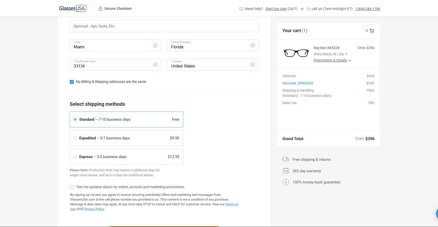 GlassesUSA promo code screenshot showing code PLUS10 applied at GlassesUSA checkout page. Uploaded by SimplyCodes community member GamerZone on Jan 15, 2025