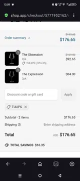 Tulips coupon verification screenshot