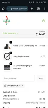 Gleeb coupon verification screenshot