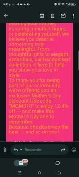 Mom310 coupon verification screenshot