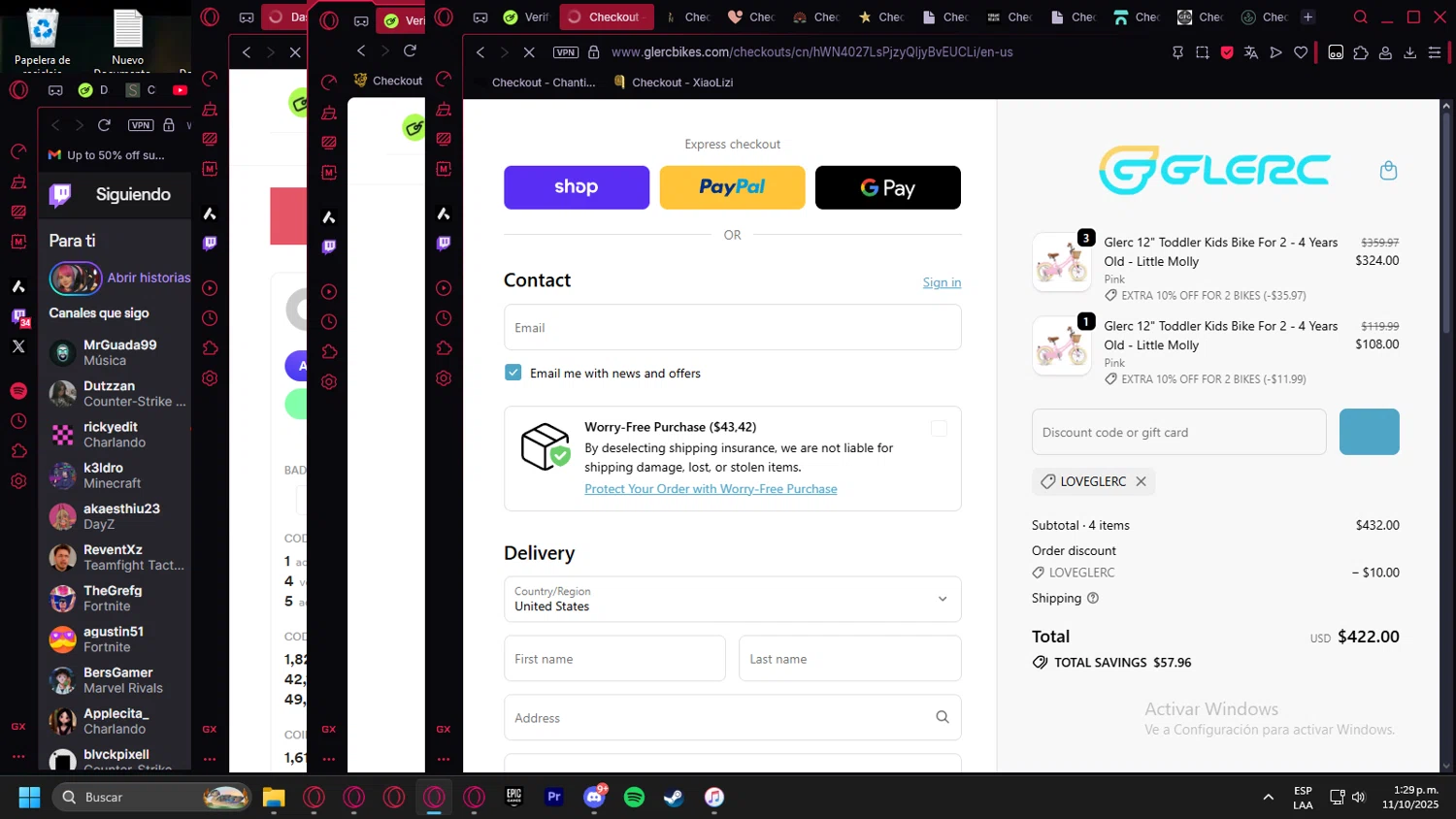Glerc Kids Bike promo code screenshot showing code LOVEGLERC applied at Glerc Kids Bike checkout page. Uploaded by SimplyCodes community member Halanweik on Oct 11, 2025
