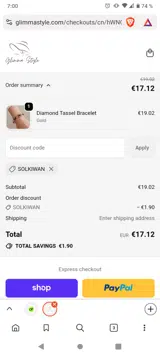 SOLKIWAN coupon verification screenshot