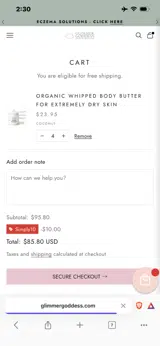 SIMPLY10 coupon verification screenshot