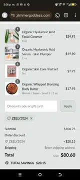 Zeely2024 coupon verification screenshot