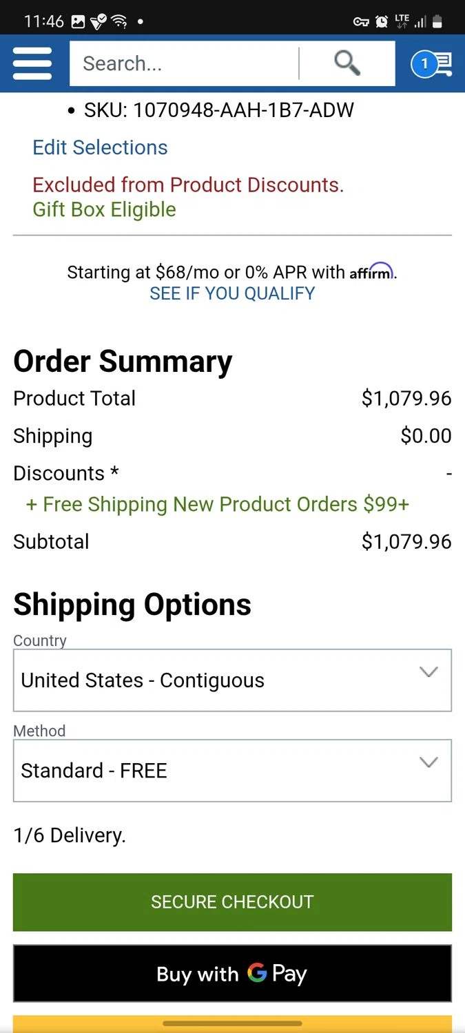 Global Golf promo code screenshot showing code DEAL125 applied at Global Golf checkout page. Uploaded by SimplyCodes community member carlosdgomez on Dec 22, 2025