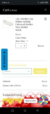 SAVE20 coupon verification screenshot