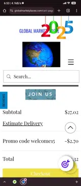 WELCOME15 coupon verification screenshot