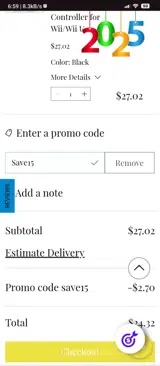 SAVE15 coupon verification screenshot